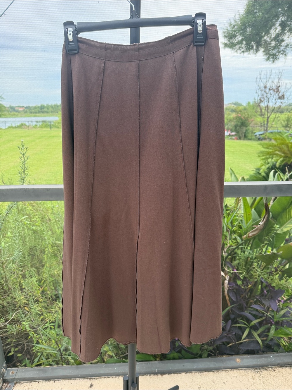 Classic Brown A-Line Panel Skirt